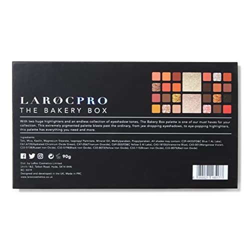 LaRoc Pro The Bakery Box 26 Sombra de ojos y resaltador paleta de maquillaje