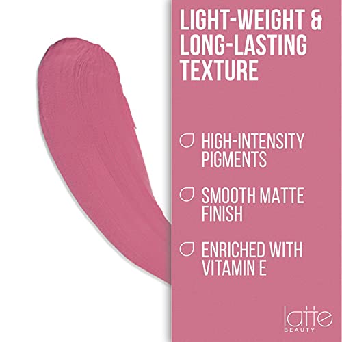 Latte Beauty Ultimatte Lápiz Labial Líquido Mate - 9 Tonalidades - Maquillaje de Labios Resistente al Agua de Larga Duración - Labial Mate Hidratante con Vitamina E - 3 ml (Caprice).