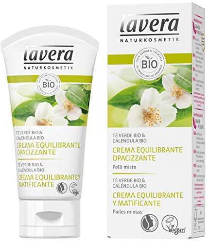 Lavera Crema Equilibrante y Matificante - Té verde bio & caléndula bio - vegano - cuidado facial biológico - cosméticos naturales 100% certificados - cuidado de la piel - 50 ml