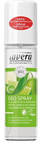 lavera desodorante Spray con Verbena bio - vegano - cosméticos naturales 100% certificados - cuidado de la piel - 4 Recipientes de 75 ml