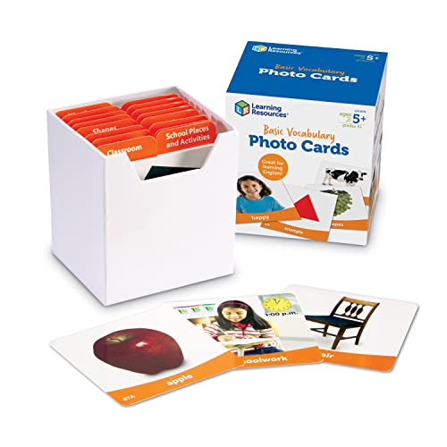 Learning Resources Ltd- Tarjetas fotográficas con Vocabulario básico, Color (LER6079)