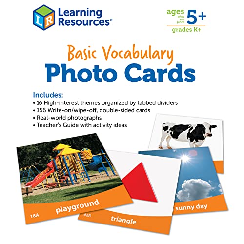 Learning Resources Ltd- Tarjetas fotográficas con Vocabulario básico, Color (LER6079)