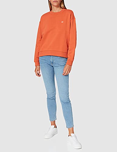 Lee Crew Sudadera Mujer, Naranja (Desert Orange), Small