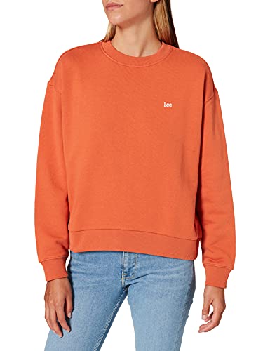 Lee Crew Sudadera Mujer, Naranja (Desert Orange), Small