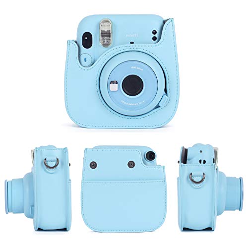 Leebotree Paquete de Accesorios Compatible con Instax Mini 11 Cámara analógica instantánea Incluye: Funda/Album/Marcos para Fotos/Marcos de Películas/Bordes/Pegatinas (Sky Blue)