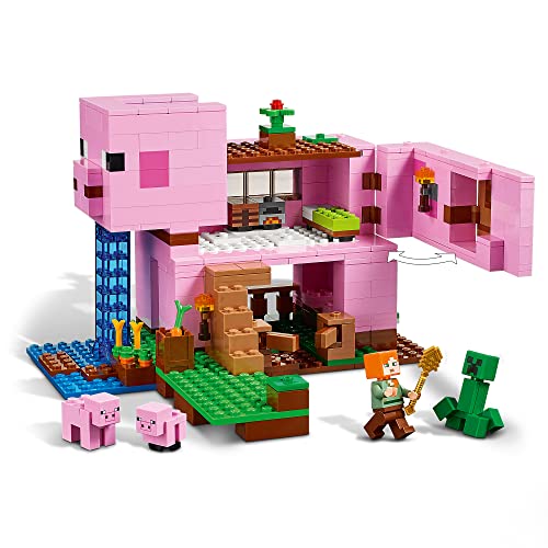 LEGO 21170 Minecraft La Casa-Cerdo, Set de Construcción con Figuras de Alex y Creeper