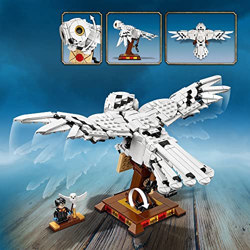 LEGO 75979 Harry Potter Hedwig, Maqueta para Construir de Lechuza con Alas Móviles Coleccionable para Exponer, Idea de Regalo