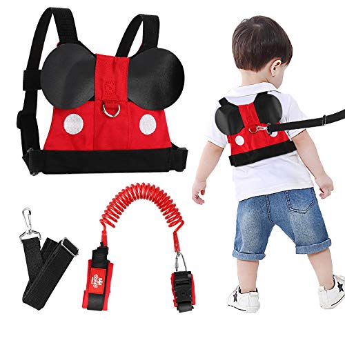 Lehoo Castle Arnés Niños para Caminar, Correa para Niños Seguridad, 4-en-1 Ajustable Arnés de Bebe, Correa para Niños Antiperdida Arnes Niños, Arnés de Seguridad para Caminar Niños, Mickey