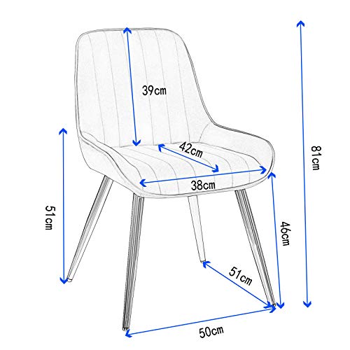 Lestarain 2X Sillas de Comedor Dining Chairs Sillas Tapizadas Paquete de 2 Sillas Cocina Nórdicas Terciopelo Sillas Bar Metal Silla de Oficina Rosa