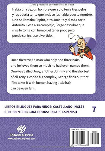 LIBROS BILINGÜES PARA NIÑOS – CASTELLANO/INGLÉS – EL HOMBRE QUE TENÍA TRES PELOS: 4-6 years old learn languages