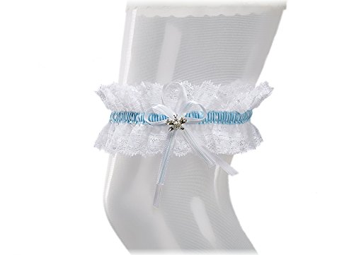 Liga Novia Elástica a la Boda - Liga Nupcial con Bonita Mariposa de Cristal - Garter Novia, Garter Boda - Novias Accesorios - MUST HAVE - Regalo Dama de Honor, Bachelor Party - BLANCO