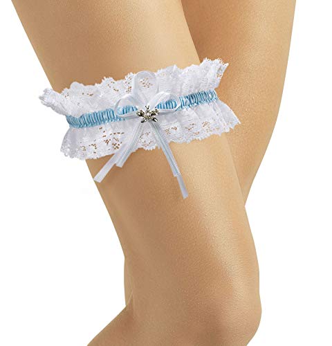 Liga Novia Elástica a la Boda - Liga Nupcial con Bonita Mariposa de Cristal - Garter Novia, Garter Boda - Novias Accesorios - MUST HAVE - Regalo Dama de Honor, Bachelor Party - BLANCO