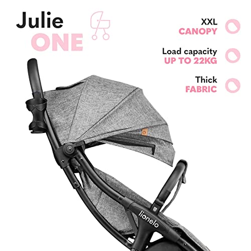 LIONELO Julie One Carrito Para menores hasta 22kg 0-48M Regulación del respaldo Plegado sencillo Ruedas resistentes con amortizadores Cesta para compras