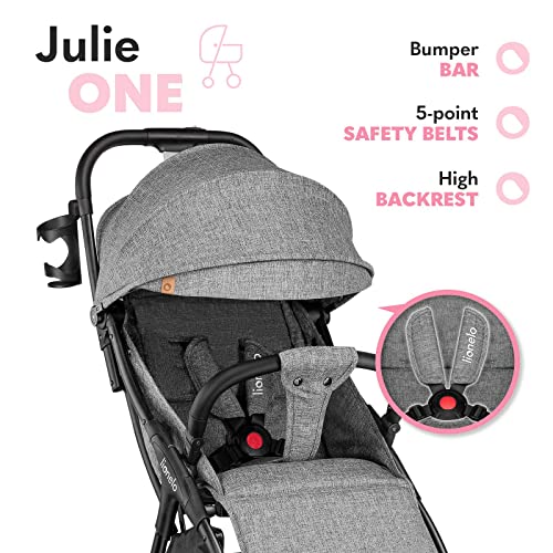 LIONELO Julie One Carrito Para menores hasta 22kg 0-48M Regulación del respaldo Plegado sencillo Ruedas resistentes con amortizadores Cesta para compras