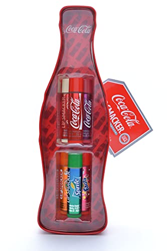 Lip Smacker - Colección Coca-Cola Lata Vintage - 6 Bálsamos Labiales de Diferentes Sabores para Niños - Caja de Colección con la Forma de la Icónica Botella Vintage de Coca-Cola - Pack de 6 Unidades