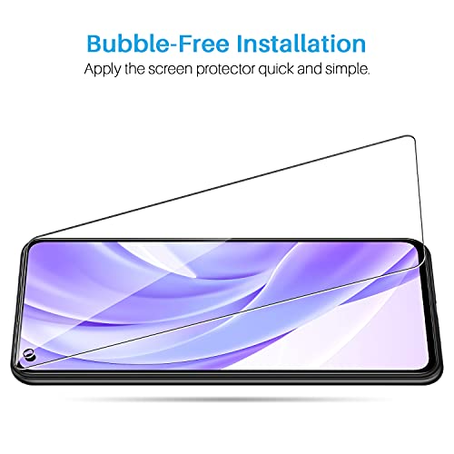 LK Compatible con Xiaomi Mi 11 Lite 4/5G/Xiaomi Mi 11 Lite 5G NE Protector de Pantalla,2 Pack Cristal Templado y 2 Pack Protector de Lente de cámara, Doble protección