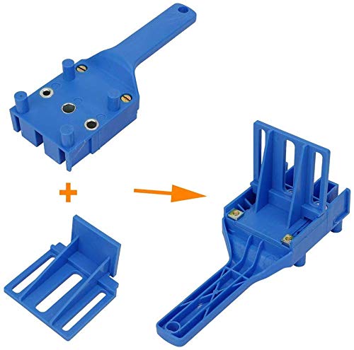 Localizador de Punzones de Perforación Ø 6/8/10 mm Bloque de Guía de Broca Plantilla de Espiga Autocentrante+Topes de Profundidad de Taladro 3-12 mm 7 pcs+Espigas de Madera Espigas de Centrado 6 pcs