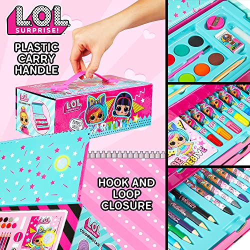 L.O.L. Surprise! Maletín Pinturas Niñas, Estuche De Manualidades Que Incluye Lápices De Colores, Rotuladores Y Acuarelas, Regalos Creativos Niños