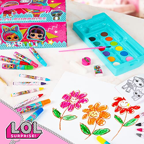 L.O.L. Surprise! Maletín Pinturas Niñas, Estuche De Manualidades Que Incluye Lápices De Colores, Rotuladores Y Acuarelas, Regalos Creativos Niños