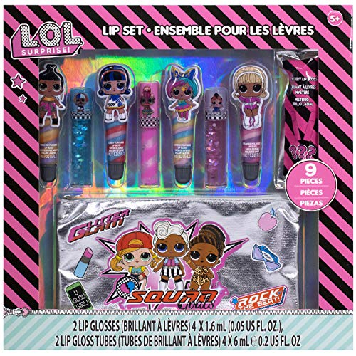 L.O.L Surprise! Townley Girl Set de maquillaje con 8 brillos de labios con sabor para niñas con 1 color y sabor de brillo de labios sorpresa, mayores de 5 años