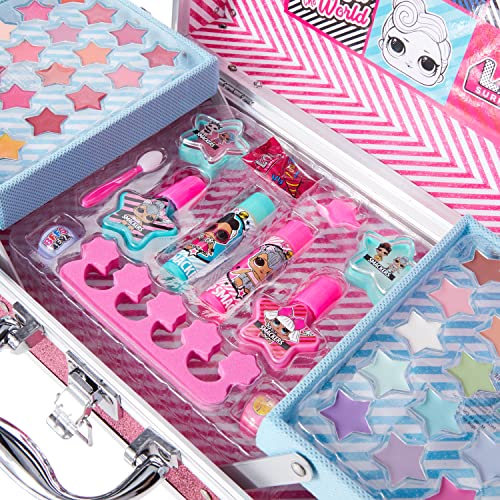 L.O.L. Surprise Train Case - Set de Maquillaje para Niñas - Moderno y Colorido con Maquillaje para Niñas, Kit de Manicura y Accesorios - Regalo para Niñas