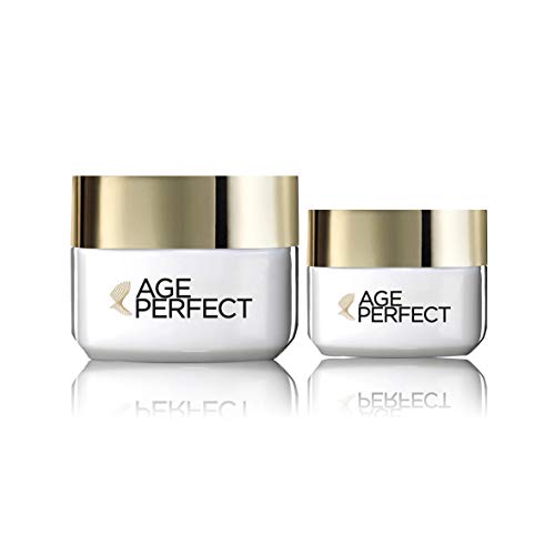 L'Oréal Paris Age Perfect Set de Crema de Día Hidratante y Contorno de Ojos Antiojeras, Antiarrugas y Luminosidad, Pieles Maduras, 50 ml y 15 ml