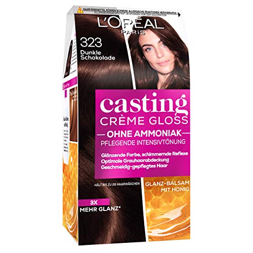 L'Oréal Paris casting Creme Gloss negros brillantes importa el color del pelo 323 El chocolate negro