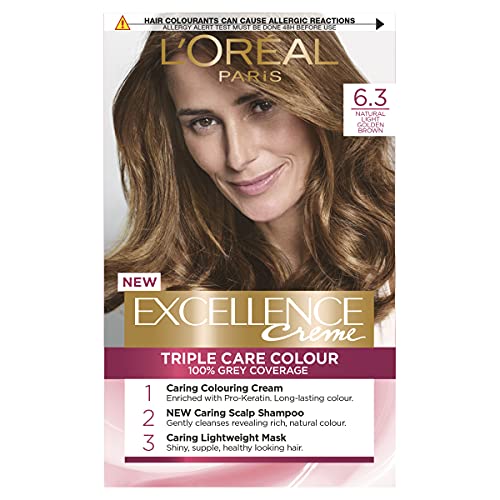 L'Oréal Paris Excellence Creme Triple Care Crème Colour 6.3 Natural Light Gol...