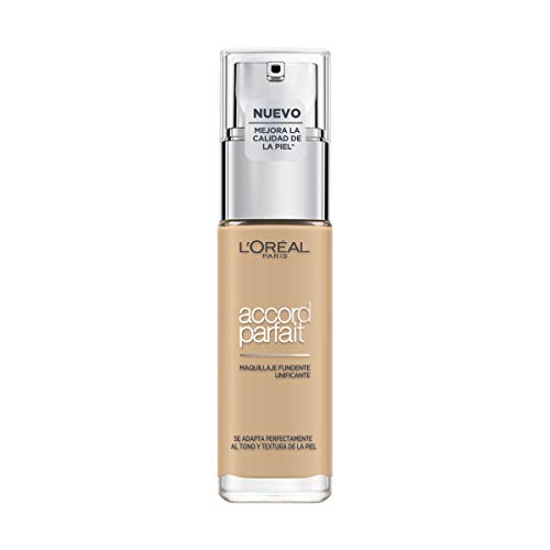 L'Oréal Paris - Fond de Teint Fluide Accord Parfait - Peaux Sèches à Normales - Teinte : Beige Crème (3.N) - 30 ml - Nouvelle formule enrichie en acide Hyaluronique et Aloé Vera