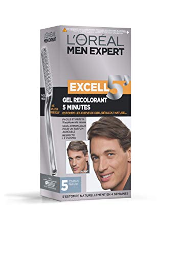 L'Oréal Paris Men Expert Excell 5 teinture-coloration homme cheveux blanc ou gris 5 minutes châtain naturel