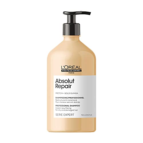 L’Oréal Professionnel | Champú Tratamiento Reconstructor para cabellos secos y dañados, Absolut Repair, SERIE EXPERT, 750mL