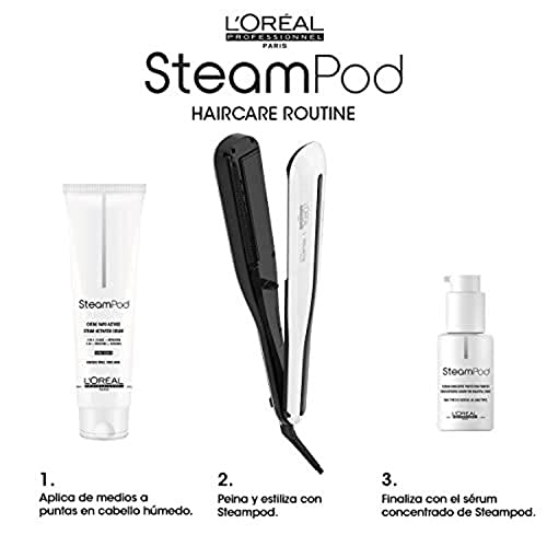 L'Oréal Professionnel | Crema de Alisado Steampod para Cabello Grueso, 150 ml