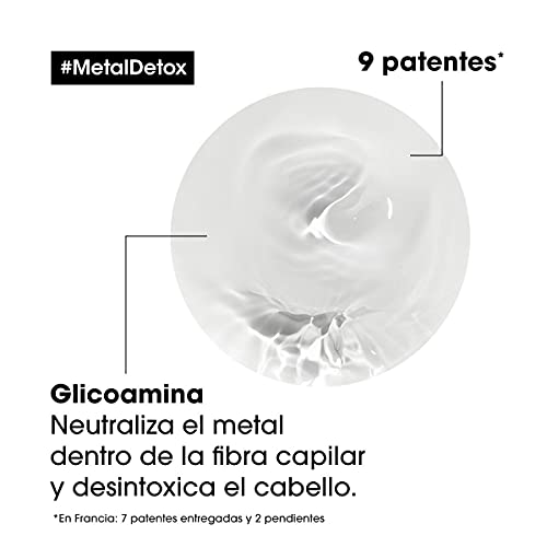 L'Oréal Professionnel | Mascarilla protectora anti-metales, Después del color, balayage y decoloración, Metal Détox, SERIE EXPERT, 250 ml