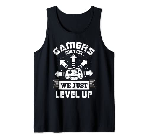 Los jugadores no envejecen sólo suben de nivel Gaming Merch Camiseta sin Mangas