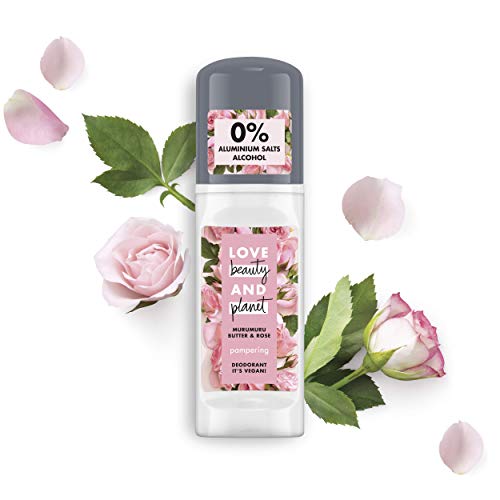 Love Beauty and Planet - Desodorante en roll-on para el cuidado de las axilas, manteca de Murumuru y rosa sin aluminio, 1 unidad (50 ml)