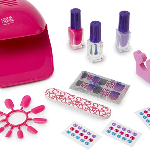 Love & Hugs Set de Esmalte de Uñas para Niñas, Kit De Nail Art Pintauñas Niñas con Pegatinas y Uñas Postizas, Decora Tus Uñas Set Maquillaje Niña, Manicura Infantil Juguete Regalos para Niños