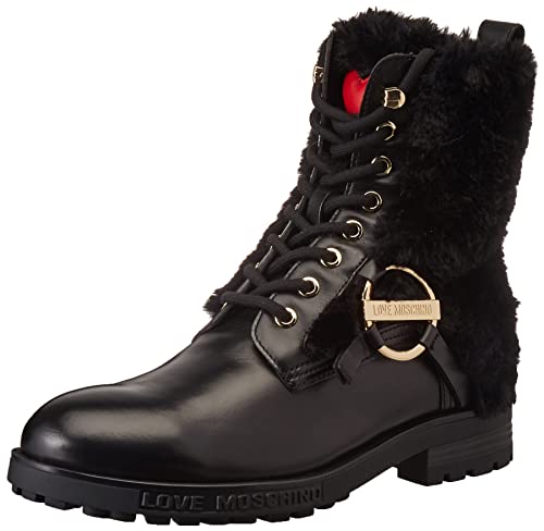 Love Moschino Collezione Autunno Inverno 2021, Botas Cortas al Tobillo Mujer, Negro, 36 EU