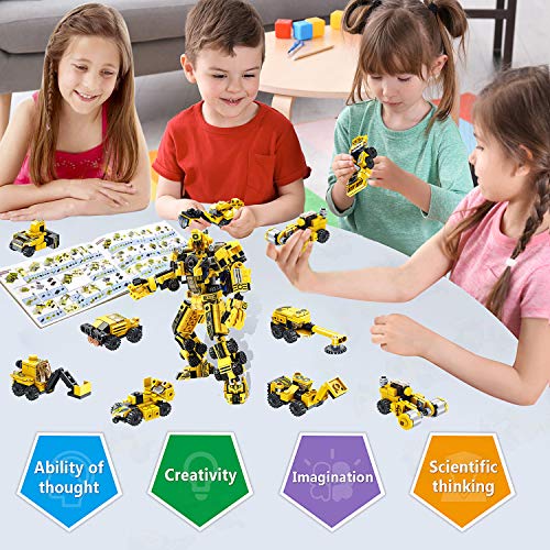 LUKAT Robot Stem Juguetes de Construcción 25-in-1 573 PCS Educativo Ingeniería Bloques Aprendizaje Kit de Juguetes Diversión Creativa Mejor Regalo de Juguete para 6 7 8 9 10+ Años o más Niños y Niñas