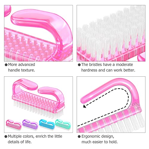 LuLiyLdJ 4 cepillos de uñas, cepillos de limpieza con asas, para limpiar uñas, cepillos de uñas, cepillos de limpieza de manos y herramientas de limpieza de uñas