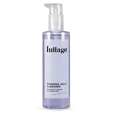 LULLAGE Gel Limpiador Facial Espumoso y Prebiótico Piel Mixta - Grasa, 200 ml | Tratamiento facial VEGANO y natural | Jabón purificante que Combate la Polución en la Piel, Foaming Jelly Cleanser