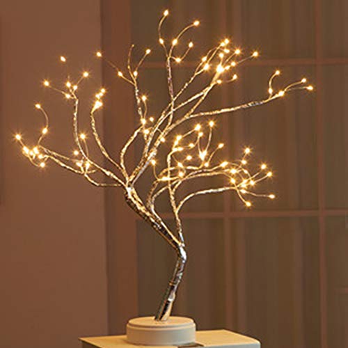 Luz de alambre de cobre ajustable en forma de árbol Bonsái, diseño de perla, luciérnaga. Luz de noche de 36 / 108 leds, perfecta para la decoración del hogar, en escritorio o mesa