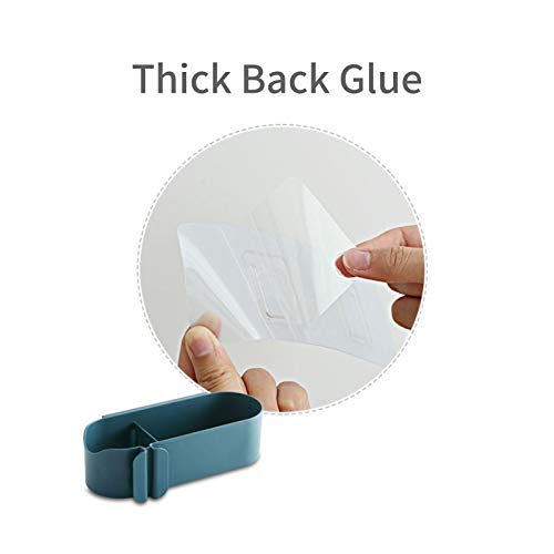 Magic Silk HomeMagic Soporte para Secador de Pelo, Soporte para Secador de Pelo de Pared, Secadora de Cabello con Dos Compartimentos, sin Perforación, Resistente al Agua, Adhesivo Fuerte (Azul2)