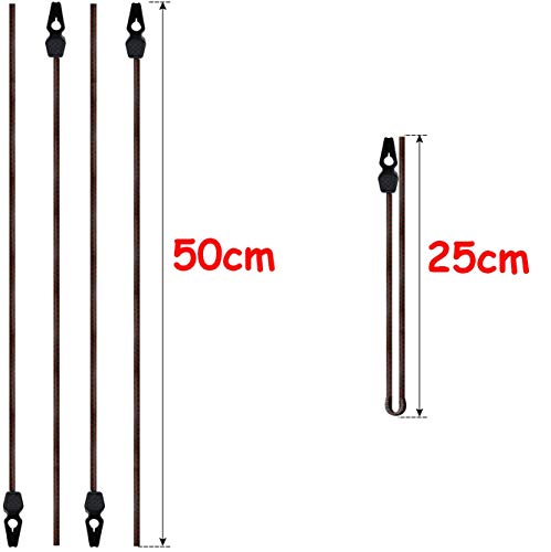 MAGMA 12 Tensores Elasticos, Cuerdas Elastica Sujetar Lonas, Toldos, Señal V20, Portabicicletas Longitud Ajustable Acampadas Camping FastClip 50cm