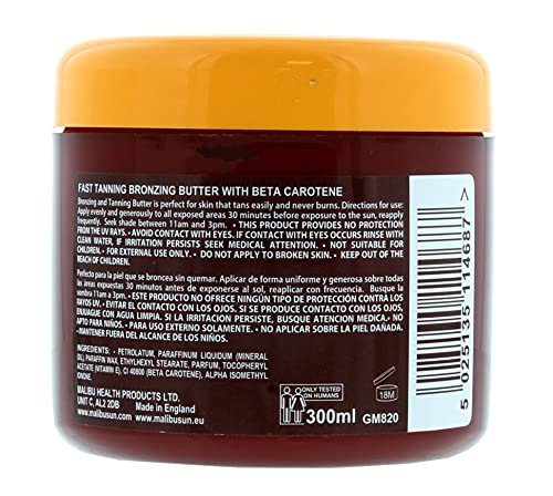 Malibu - Crema bronceadora para bronceado rápido, 300 ml