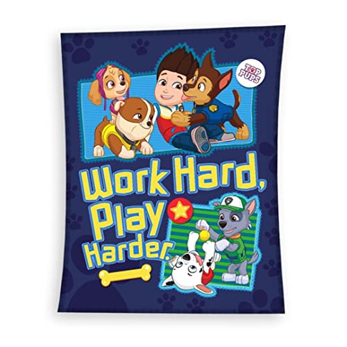 Manta Polar LA Patrulla Canina Work Hard Play Harder 140 X 100 CM