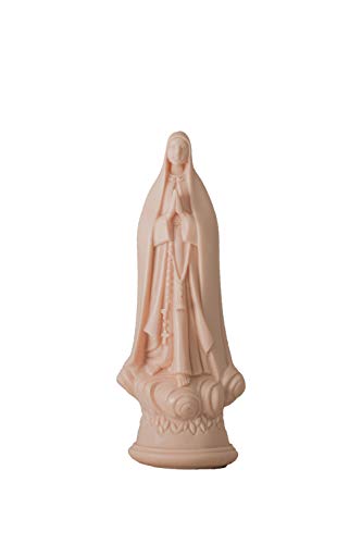 MANULENA Figura Decorativa Y Aromática Con Forma De Virgen de Fátima. Aroma Peony Rose. Color Rosa. Figura Tradicional De Temática Religiosa. Tamaño 20 x 8,5 cm.