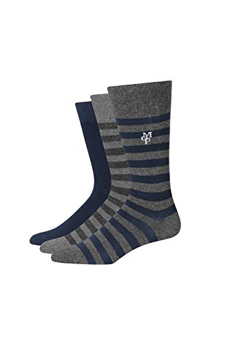 Marc O’Polo Body & Beach M-Socks (3-Pack) Calcetines, Azul (Navy 815), 39/42 (Talla del Fabricante: 403) (Pack de 3) para Hombre