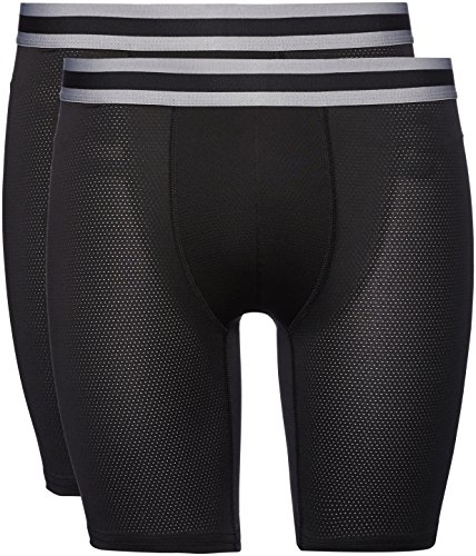 Marca Amazon - find. Bóxer Largos de Deporte para Hombre, Pack de 2, negro, S, Label: S