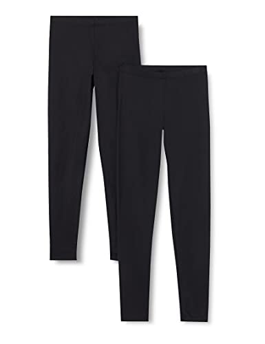 Marca Amazon - IRIS & LILLY BELK315M2, Legging para Mujer, pack de 2, Negro (Black), XS, Label: XS