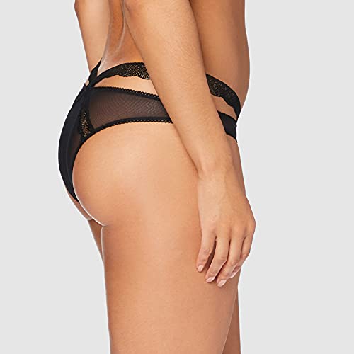 Marca Amazon - IRIS & LILLY Braga de Bikini de Encaje Mujer, Pack de 2, Negro (Black/Grey), XS, Label: XS